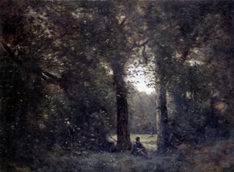 La cleriere, suvenir fra byen Avray Maleri av Camille Corot (1796-1875) 1800-tallet Søn. 1x1,34 m .