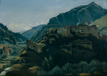 Meridionale Village (olje på lerret)