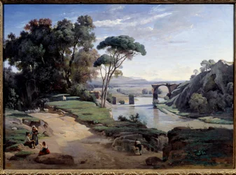 Narni-broen nær Roma. Maleri av Camille Corot (1796-1875)