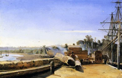 Verft i Honfleur, ca. 1823 (olje på papir)