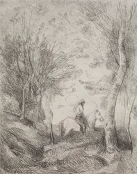 The Great Cavalier in the Wood, originalt inntrykk 1854, trykt i 1921.