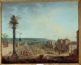 Greves plass i Nancy. Maleri av Jean Baptiste Claudot (1733-1805)