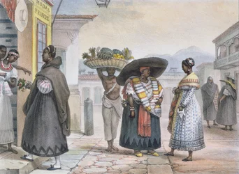 Frie svarte kvinner som tjener til livets opphold gjennom sitt arbeid, fra «Voyage Pittoresque et Historique au Brésil», 1839