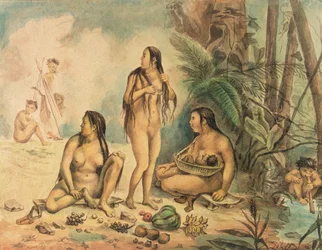 Urbefolkning i Cantagalo, ca. 1826 (akvarell på papir) (se også 177054)