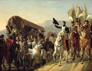 Napoleon (1769-1821) hyller de såredes mot, 1806