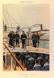 Typer og uniformer til den franske arméen til kaptein Jules Richard, illustrert av Edouard Detaille (1848-1912): Marine: Revue d