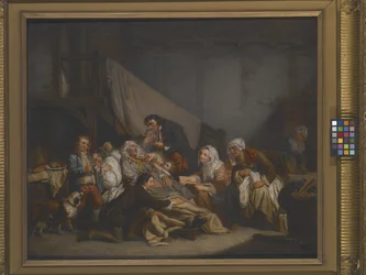 En gammel manns død (olje på lerret)