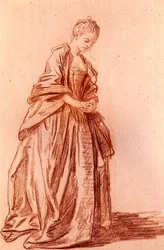 Drapert kvinneskikkelse (tegning)
