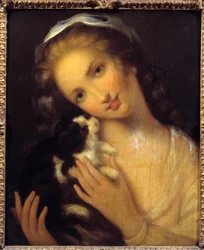 Enkelhet En ung jente og hennes kiton av Jean Baptiste Greuze (1725-1805) 1759