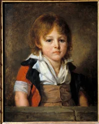 Portrett av barnet Édouard Bertin (1797-1871), maler og journalist, 18. århundre, H. 0,46 x 0,36 m