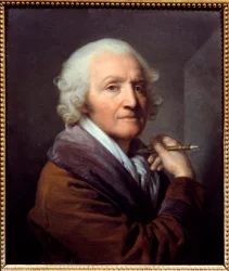 Selvportrett Aldermaleri av Jean Baptiste Greuze (1725-1805) 1804 Søn. 0,52x0,45 m Marseille, Museum of Fine Arts - Selvportrett som gammel mann. Maleri av Jean-Baptiste Greuze (1725-1805)