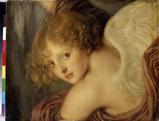 ""Tete de cupidon"" (Amors hode) Maleri av Jean Baptiste Greuze (1725-1805) 1786 Eremitagemuseet St. Petersburg