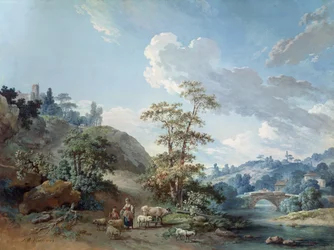 Bro i en dal, 1778 (gouache)