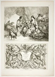 Plate Tretten av 38 fra Oeuvres de J. B. Huet