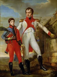 Louis Bonaparte (1778-1846), konge av Holland, og Louis Napoleon (1804-31), kronprins av Holland, ca. 1806