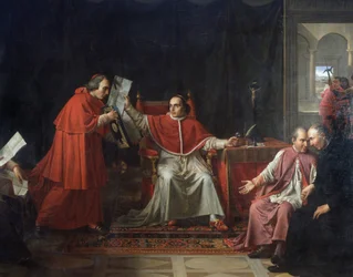 Undertegningen av konkordatet mellom Frankrike og Den hellige stol ved pave Pius VII (1742-1823), 15. august