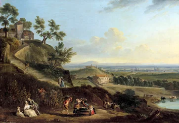 Landskapsmaleri av Jean Baptiste Lallemand (1710-1803)