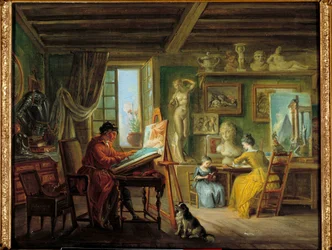 Malerens verksted Maleri av Jean Baptiste Lallemand (1710-1803) 1700-tallets Dijon, Museum of Fine Arts