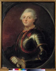 Portrett av admiral Charles Henri Theodat, greve av Estaing (1729-1794) Maleri av Jean Baptiste the Brun (1748-1813) 1769. Dim 0,83 x 0,66 m Versailles, Musee du Chateau
