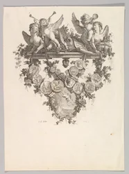 Vignette med sfinkser og putti, 1779.