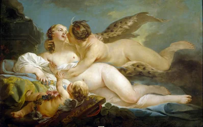 Diana og Kallisto av Pierre, Jean-Baptiste Marie (1714-1789)