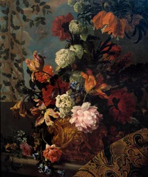 Stilleben av blomster maleri av Jean Baptiste (Jean-Baptiste) Monnoyer (1634-1699) 1600-tallets søn. 1,13x1 m Marseille, Musee des Beaux Arts