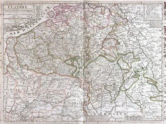 Kart over Belgia (gravering