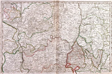 Kart over Burgund (Frankrike) (Gravering