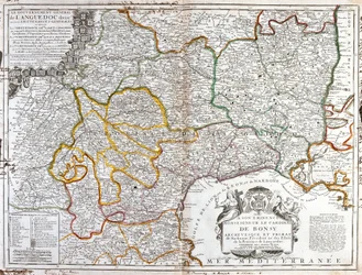 Kart over Languedoc (Sør-Frankrike) (Gravering