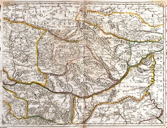 Kart over Moravian Wallachia (Tsjekkia) (Gravering