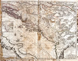 Kart over Kongeriket Dalmatia (dagens Kroatia og Montenegro), ved kysten av Veneziabukten (Adriaterhavet) (stikk)