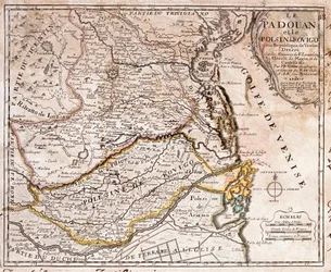 Kart over området Padua og Polesine (Italia) (Gravering