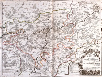 Kart over provinsen Namur (Belgia) (gravering