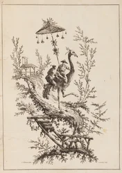 Struts Rirders, tallerken fra et sett med Chinoiserie-representasjoner