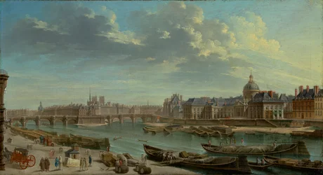 En utsikt over Paris med Ile de la Cite, 1763