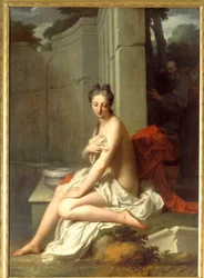 Susanna i badet. Maleri av Jean-Baptiste Santerre (1651-1717), 1700-tallet. 2,05 x 1,45 m.