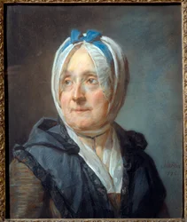 Portrett av Madame Chardin født Francoise Marguerite Pouget (1707-1791) Pastellmaleri av Jean Baptiste Simeon Chardin (1699-1779) 1775 Søn. 0,46x0,38 m - Portrett av Madame Chardin født Francoise Marguerite Pouget (1707-1791). Pastellmaleri av Jean Bapt