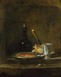 Forbereder frokosten, eller The Silver Goblet, før 1728.