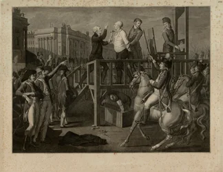 Henrettelsen av Louis XVI på Place de la Revolution 21. januar 1793, ca 1794.
