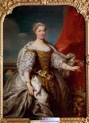 Portrett av Catherine Bnin Opalinska, kone til Stanislas Lescinski, dronning av Polen, da hertuginne av Lorraine og Bar (1680-1747) Maleri av Jean Baptiste Van Loo (1684-1745) 1725 Søn. 1,41x1,12 m