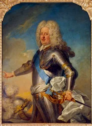 Portrett av Stanislas Leszcinski (1677-1766) Konge av Polen, hertug av Lorraine og barmaleri av Jean Baptiste Van Loo (1684-1745) 1700-talls søn. 1,33x1,13 m
