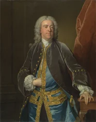 The Right Honorable Stephen Poyntz, fra Midgeham, Berkshire, ca. 1740 (olje på lerret)