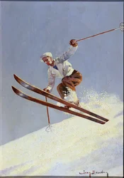 A Skier, ca. 1930 (olje på lerret)