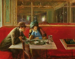 På kaffebaren.