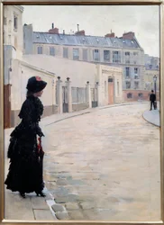 Waiting, rue de Chateaubriand i Paris Maleri av Jean Beraud (1849-1935)