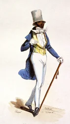 En mulatt på de franske Antillene, ca. 1850 (gravering)