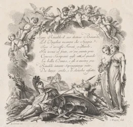 Vignette for den første sangen av Roland Furieux, 1700-tallet.