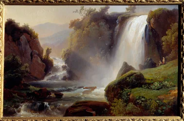 Cascades a Tivoli-maleri av Jean Charles Remond (1795-1875) 1840. Sun 0,34x0,22 m Rouen, musee des Beaux Arts