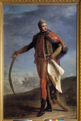 Portrett til fots av Jean Lannes (1769-1809) hertug av Montebello, marechal of Empire Painting av Jean Charles Nicaise Perrin (1754-1831). 1804-1809. Dim. 2,1x1,4 m. - Portrett i full lengde av Jean Lannes (1769-1809) hertug av Montebello, marskalk av impe