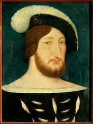 Portrett av Francois I (1494 - 1547), konge av Frankrike. Maleri av Jean Clouet (1485-1541)